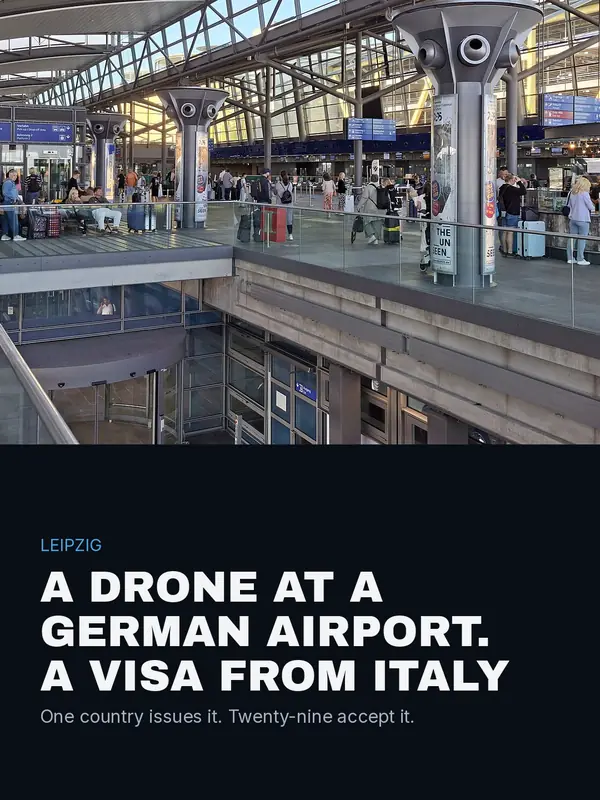 Instagram cover: An Italian visa in the Leipzig drone case