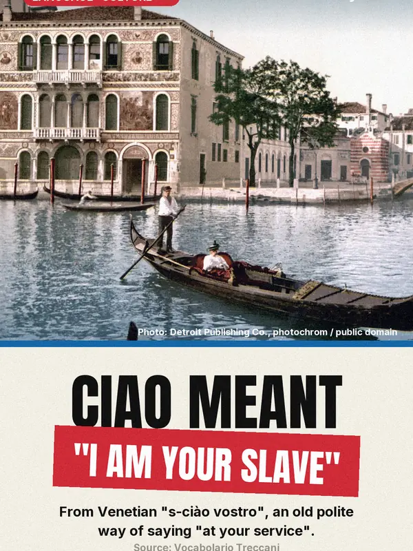 Instagram cover: Ciao used to mean "I am your slave"